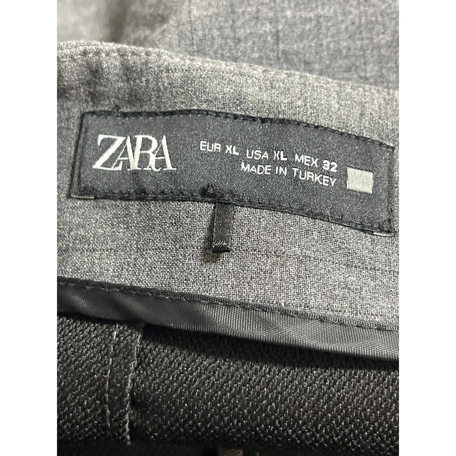 Zara Women's Gray Slit High Rise Slim Fit Mini Straight Pencil Skort Skirt Sz XL - Image 5