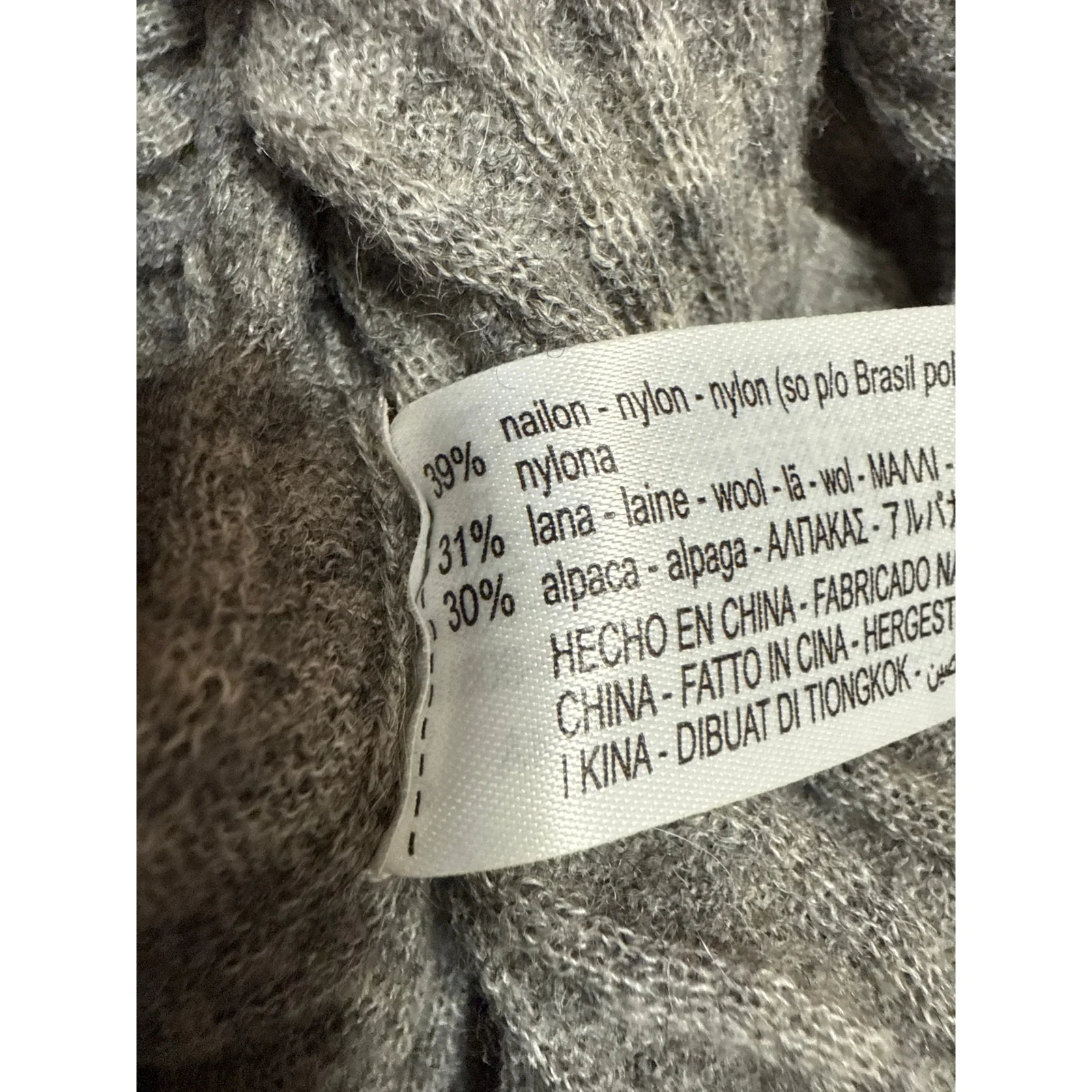Zara Women's Gray Wool Long Sleeve Ribbed Knit Turtleneck Sweater Top Size S - Image 4