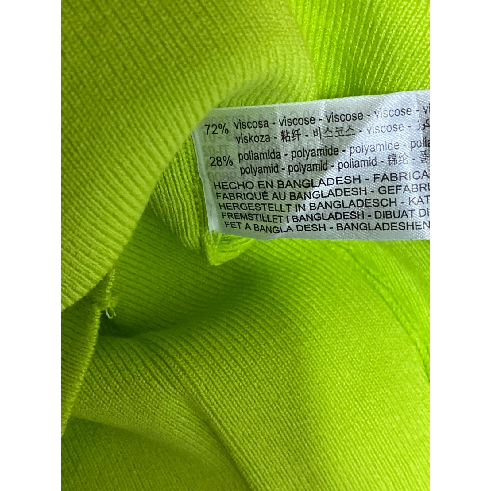 Zara Womens Neon Green Short Sleeve Ribbed Knit Crewneck T Shirt Crop Top Size S - Image 6