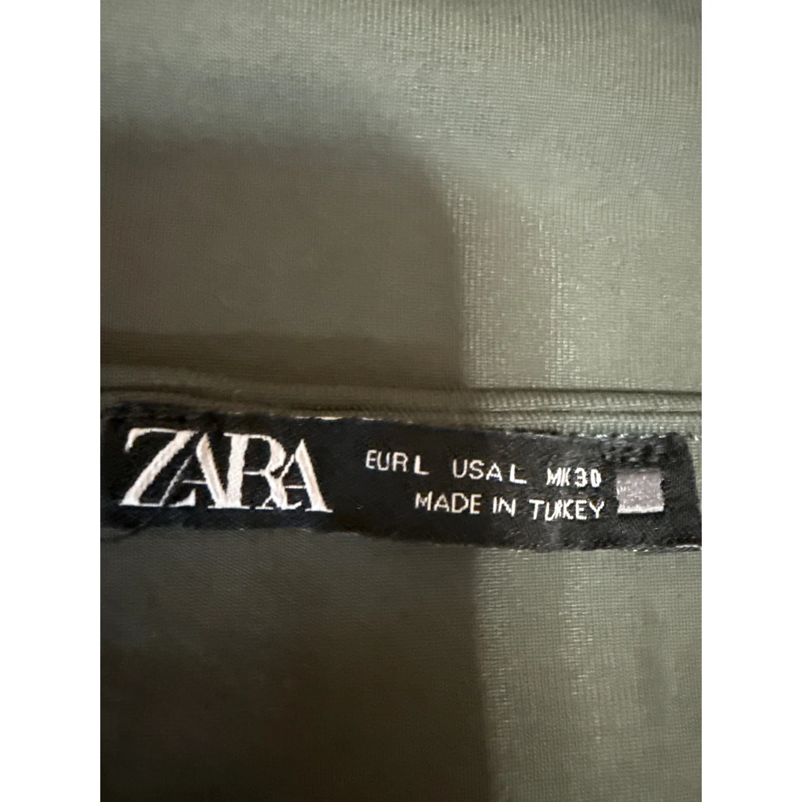 Zara Women's Olive Green Sleeveless Scoop Neck Casual Cami Crop Tank Top Size L - Image 3