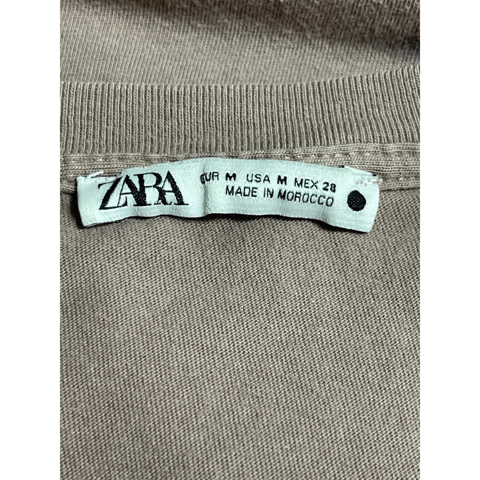 Zara Women's Tan Beige Sleeveless Crew Neck Boxy Muscle Tee Tank Top Size M - Image 3