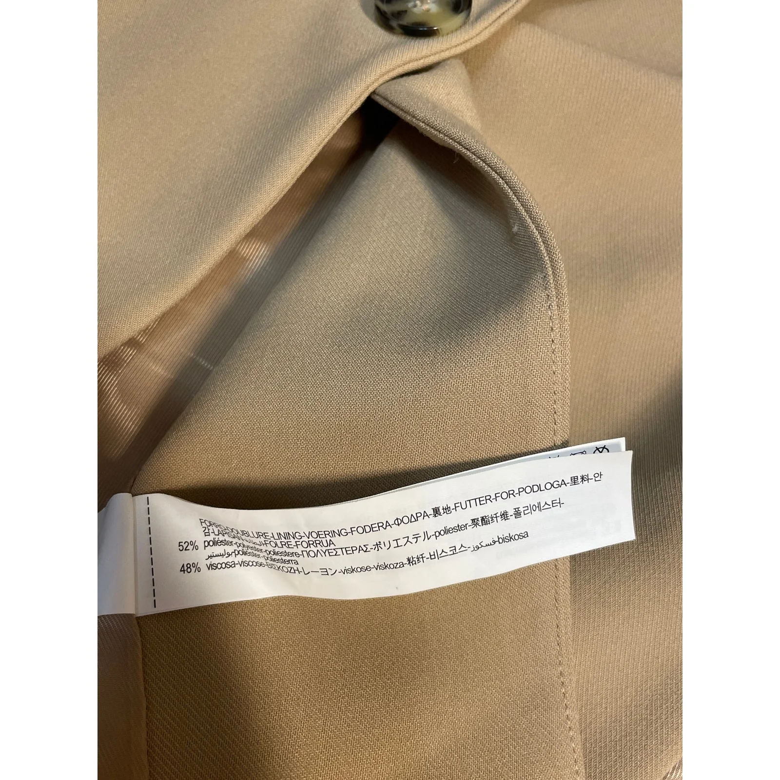 Zara Women's Tan Notch Lapel Sleeveless Side Tie Vest Blazer Coat Jacket Size XS - Image 5